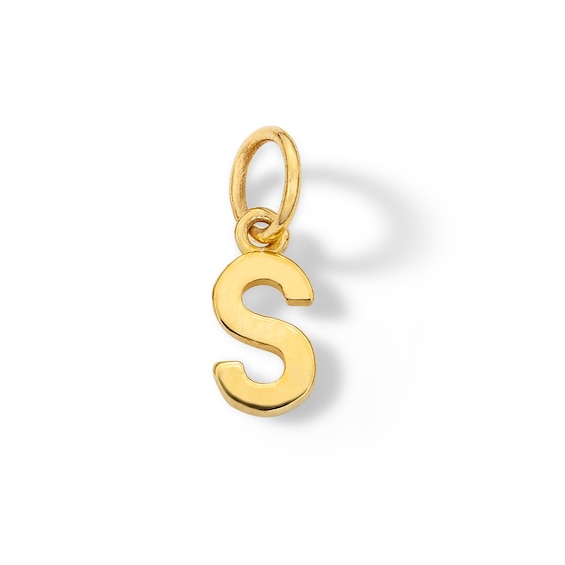 14K Semi-Solid Gold S Charm