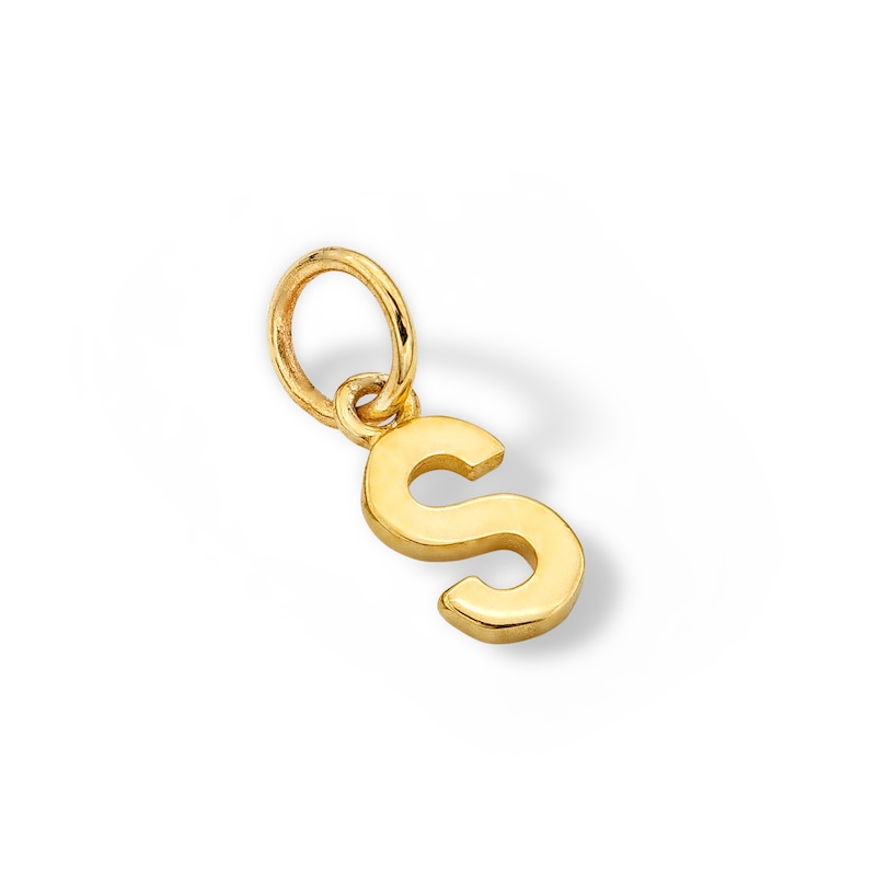 14K Semi-Solid Gold S Charm