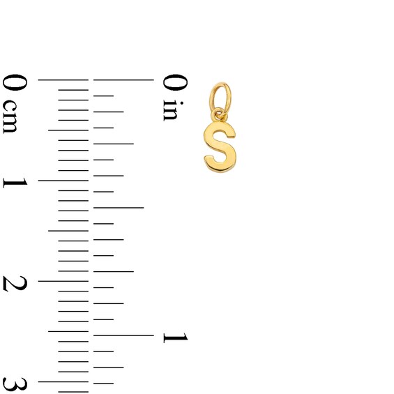 14K Semi-Solid Gold S Charm