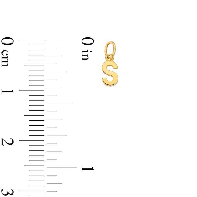 Main Image 4 of 14K Semi-Solid Gold S Charm