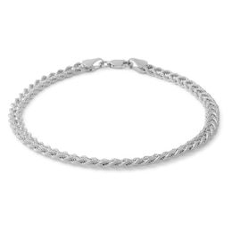 10K Hollow White Gold Double Row Rope Chain Bracelet - 7.5&quot;