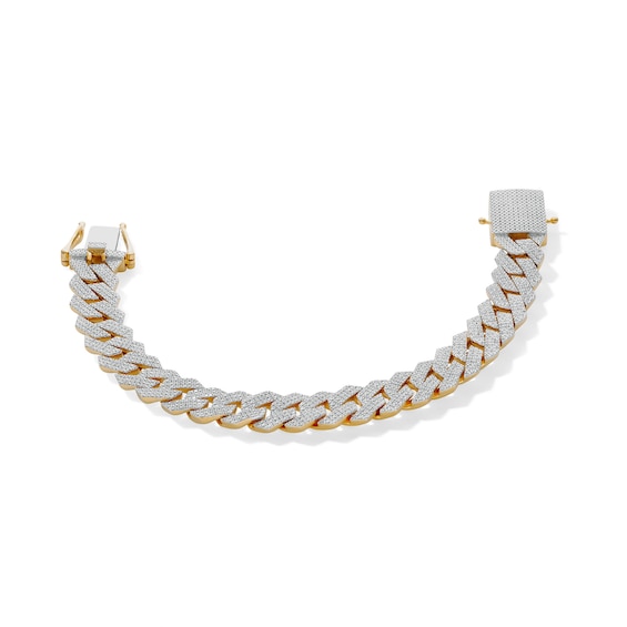 14K Gold Plated 1 CT. T.W. Diamond Angular Curb Link Bracelet