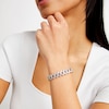 Thumbnail Image 2 of 14K Gold Plated 1 CT. T.W. Diamond Angular Curb Link Bracelet