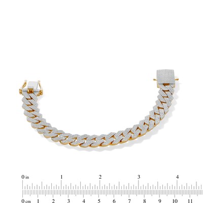 14K Gold Plated 1 CT. T.W. Diamond Angular Curb Link Bracelet
