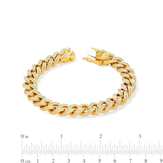 14K Gold Plated 1/10 CT. T.W. Diamond Curb Link Bracelet