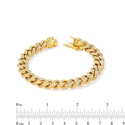 14K Gold Plated 1/10 CT. T.W. Diamond Curb Link Bracelet
