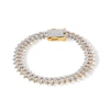 Thumbnail Image 0 of 14K Gold Plated 1 CT. T.W. Diamond Spiked Link Bracelet