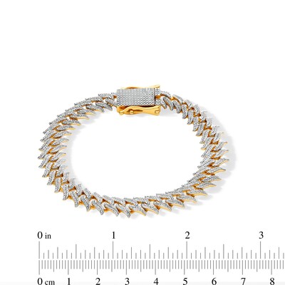 14K Gold Plated 1 CT. T.W. Diamond Spiked Link Bracelet