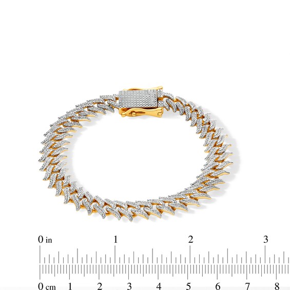 14K Gold Plated 1 CT. T.W. Diamond Spiked Link Bracelet