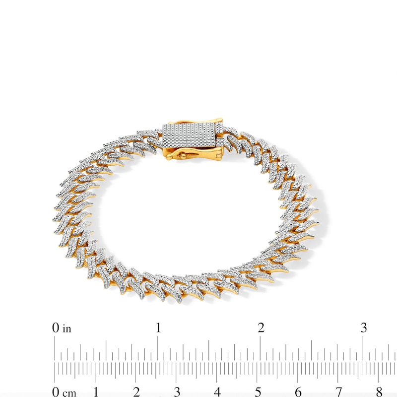14K Gold Plated 1 CT. T.W. Diamond Spiked Link Bracelet