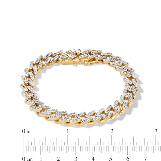 14K Gold Plated 1/3 CT. T.W. Diamond Double Bar Link Bracelet