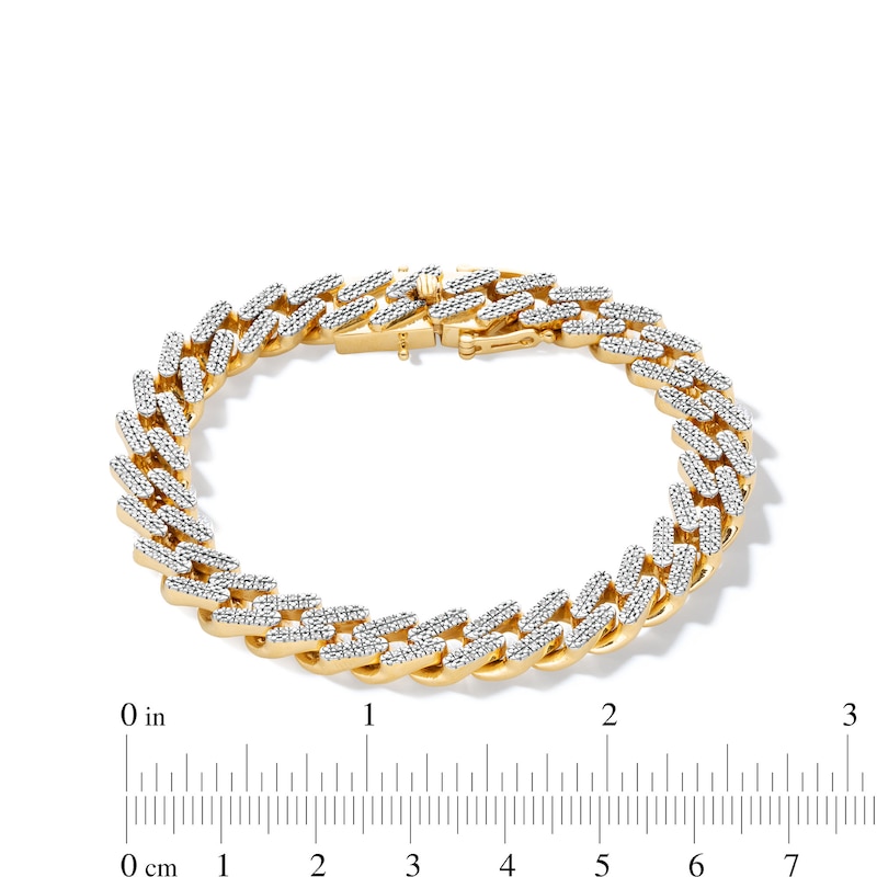 14K Gold Plated 1/3 CT. T.W. Diamond Double Bar Link Bracelet