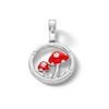 Thumbnail Image 1 of Sterling Silver 1/20 CT. T.W. Diamond Red Ceramic Mushrooms Charm