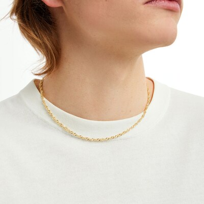 10K Semi-Sold Twisted Curb Chain