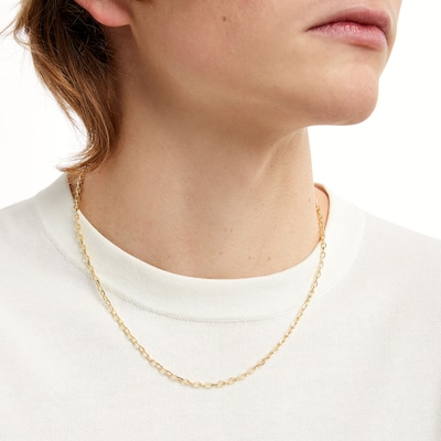 10K Semi-Sold Gold Cable Chain