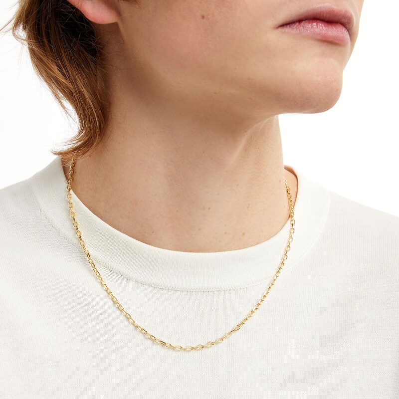 Main Image 2 of 10K Semi-Sold Gold Cable Chain