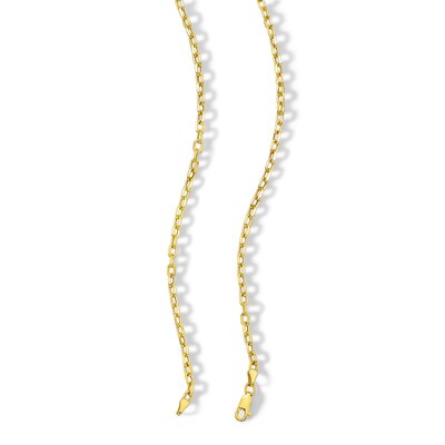 10K Semi-Sold Gold Cable Chain