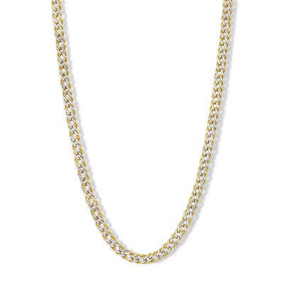10K Semi-Sold Gold Diamond-Cut Rambo Chain