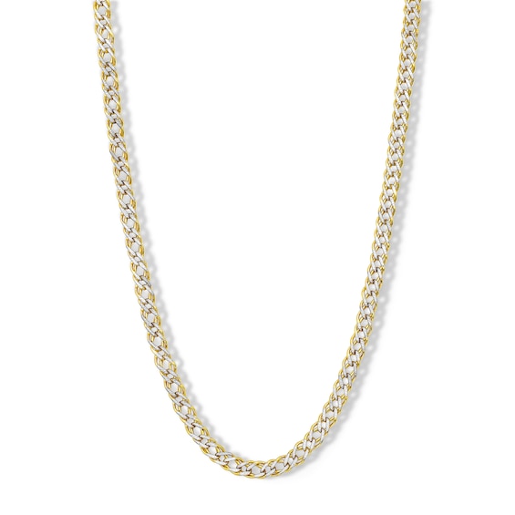 10K Semi-Sold Gold Diamond-Cut Rambo Chain