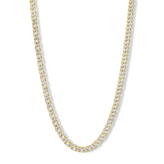 10K Semi-Sold Gold Diamond-Cut Rambo Chain