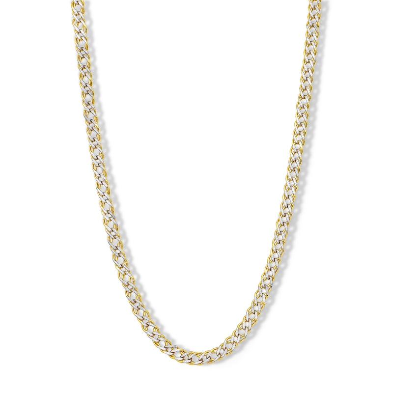 10K Semi-Sold Gold Diamond-Cut Rambo Chain