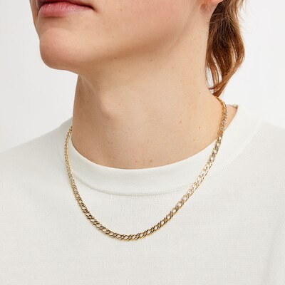 10K Semi-Sold Gold Diamond-Cut Rambo Chain