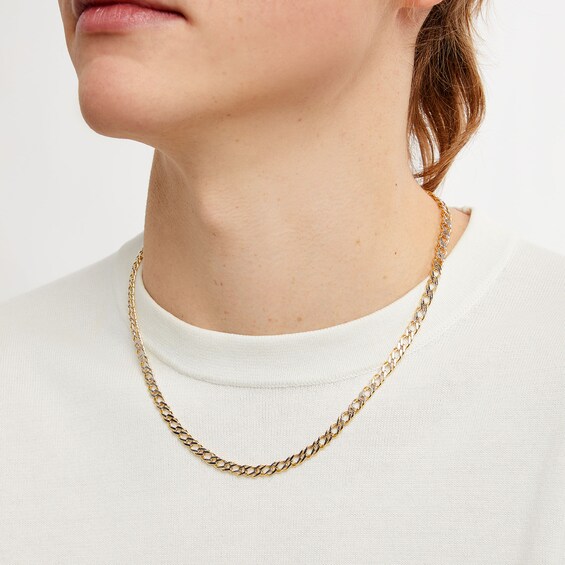 10K Semi-Sold Gold Diamond-Cut Rambo Chain