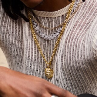 10K Semi-Sold Gold Diamond-Cut Rambo Chain