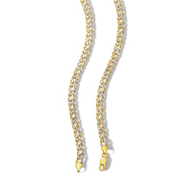 10K Semi-Sold Gold Diamond-Cut Rambo Chain