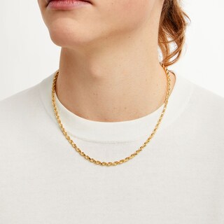 10K Semi-Sold Gold Rope Chain