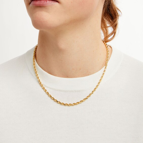 10K Semi-Sold Gold Rope Chain