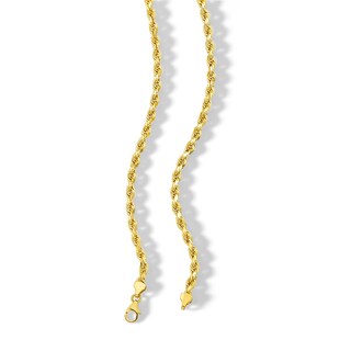 10K Semi-Sold Gold Rope Chain