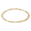 Thumbnail Image 0 of 14K Hollow Gold Beveled Figaro Chain Bracelet - 7.5"