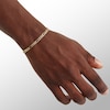 Thumbnail Image 3 of 14K Hollow Gold Beveled Figaro Chain Bracelet - 7.5"
