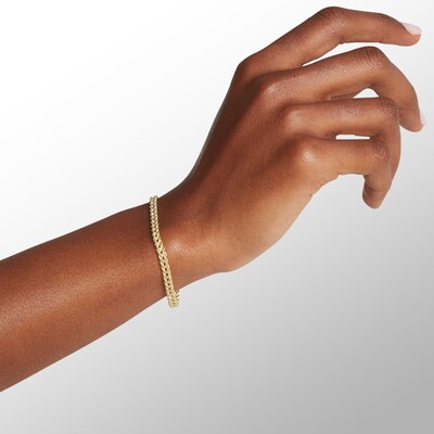 14K Hollow Gold Double Row Rope Chain Bracelet - 7.5"