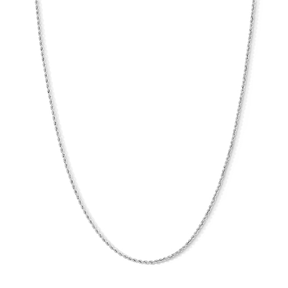 10K Hollow White Gold Rope Chain - 20"