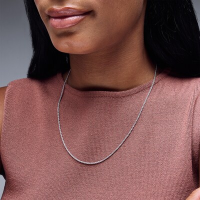 10K Hollow White Gold Rope Chain - 20"