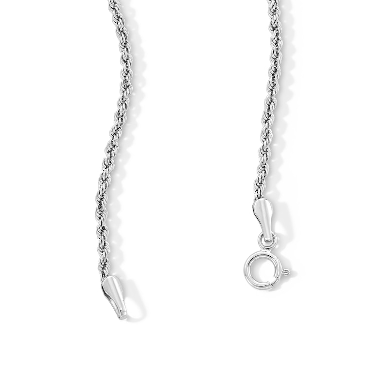 Main Image 4 of 10K Hollow White Gold Rope Chain - 20"