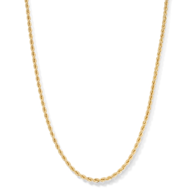 Main Image 1 of 14K Hollow Gold Rope Chain - 16"