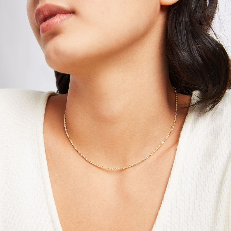 Main Image 2 of 14K Hollow Gold Rope Chain - 16"