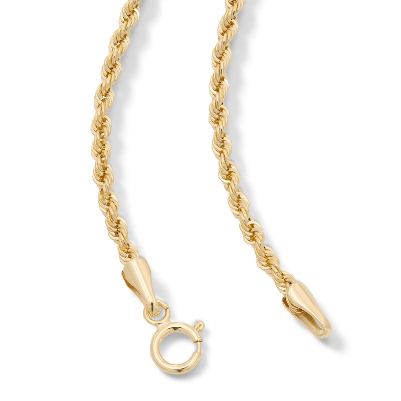 Main Image 3 of 14K Hollow Gold Rope Chain - 16"