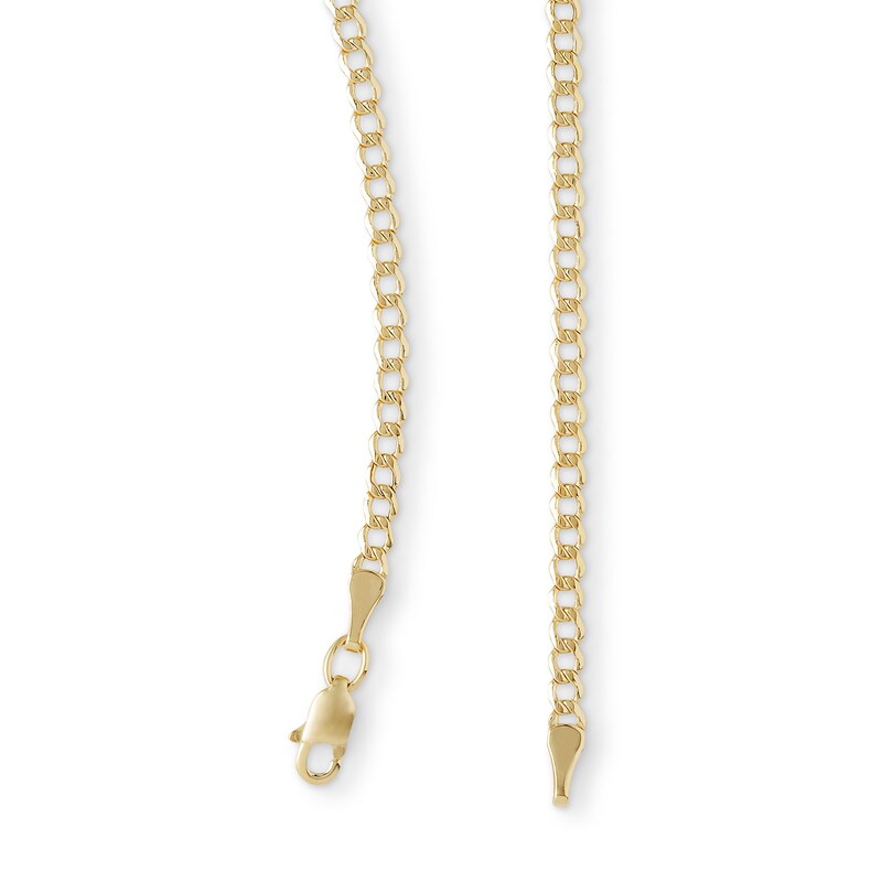 14K Hollow Gold Beveled Curb Chain - 18"