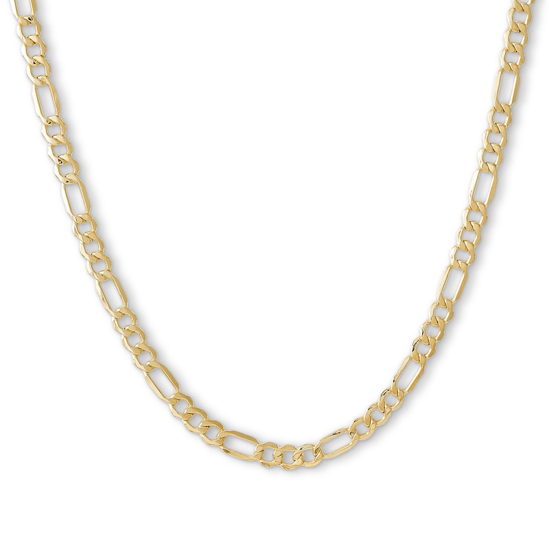 14K Hollow Gold Beveled Figaro Chain - 18"