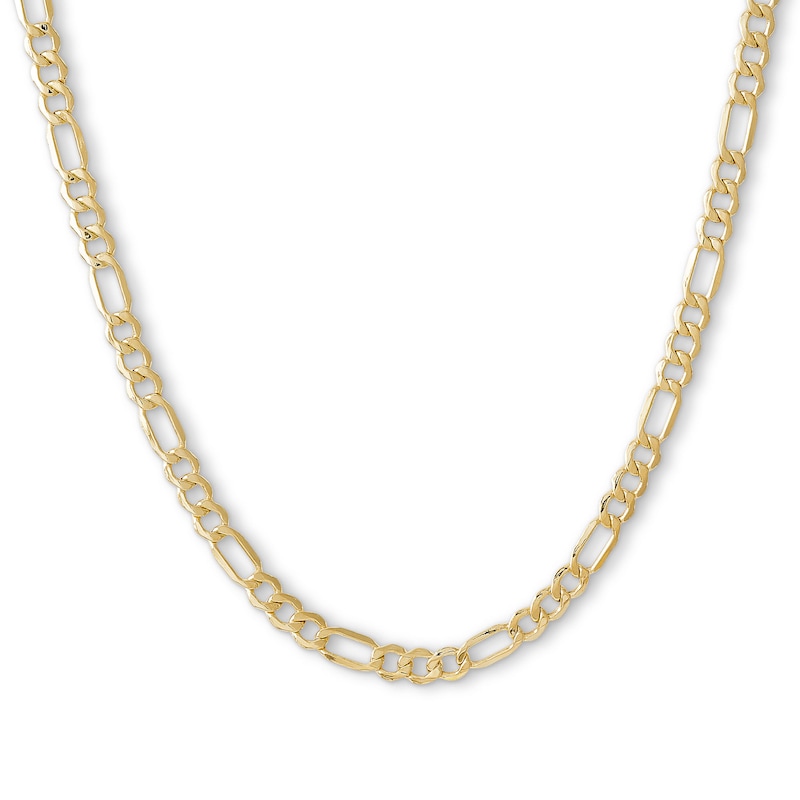Main Image 1 of 14K Hollow Gold Beveled Figaro Chain - 18"