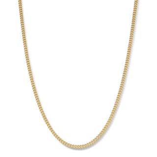 14K Hollow Gold Diamond-Cut Curb Chain - 22"