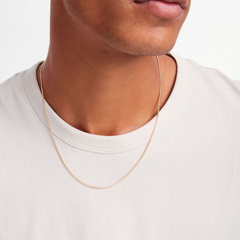 Main Image 2 of 14K Hollow Gold Diamond-Cut Curb Chain - 22"