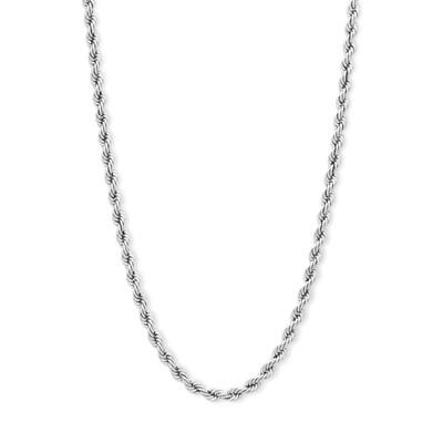 10K Hollow White Gold Rope Chain