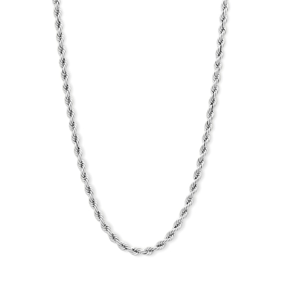 10K Hollow White Gold Rope Chain