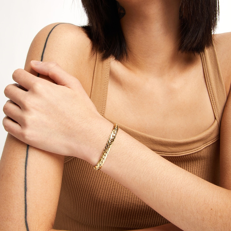 Main Image 2 of 10K Semi-Sold Gold Tight Curb Chain Bracelet