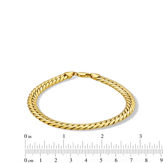 10K Semi-Sold Gold Tight Curb Chain Bracelet